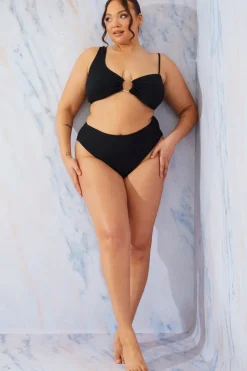 Crinkle High Leg Bikini Bottoms