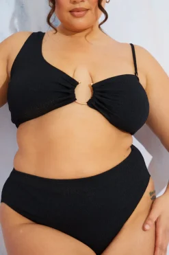 Crinkle High Leg Bikini Bottoms