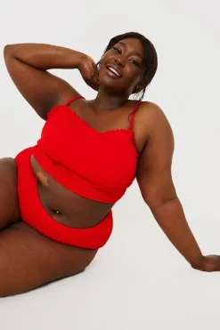 Crinkle High Waist Bikini Bottoms