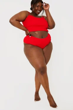 Crinkle High Waist Bikini Bottoms