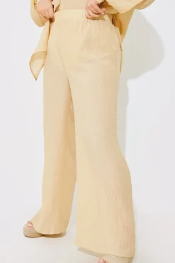 Crinkle Wide Leg Trousers
