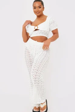 Crochet Puff Sleeve Crop Top