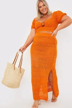 Crochet Puff Sleeve Crop Top