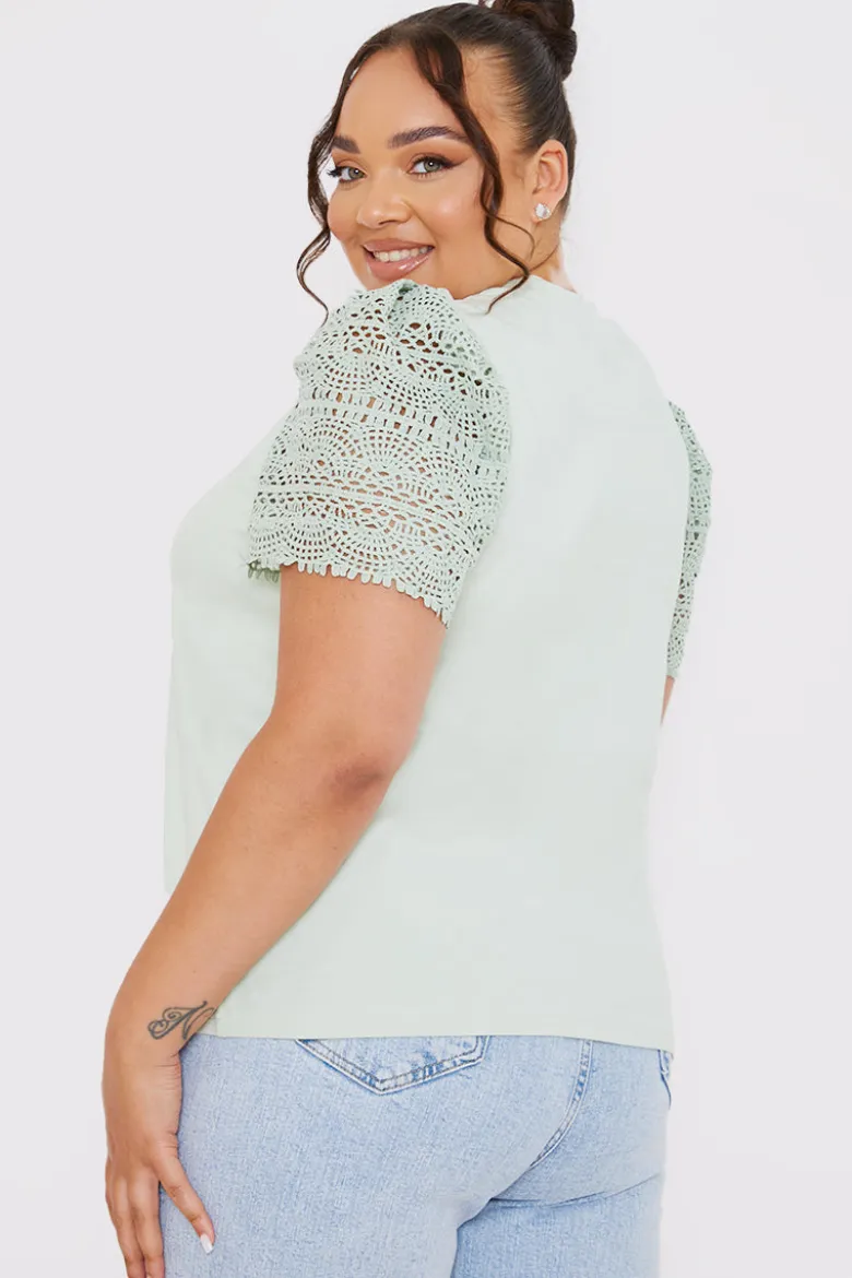 Crochet Sleeve T-Shirt