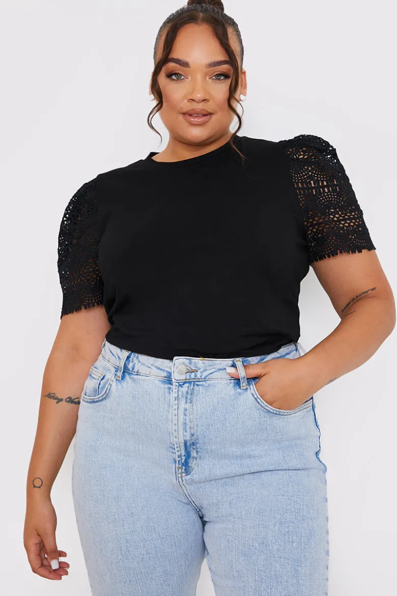 Crochet Sleeve T-Shirt
