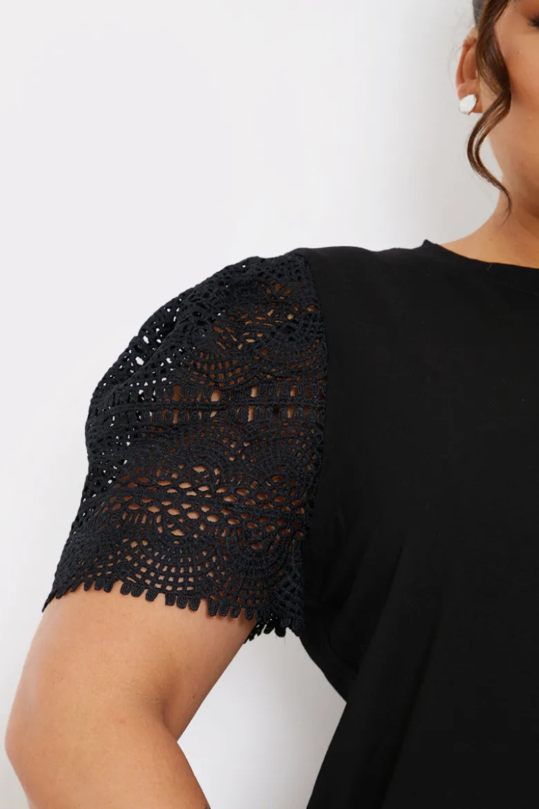 Crochet Sleeve T-Shirt
