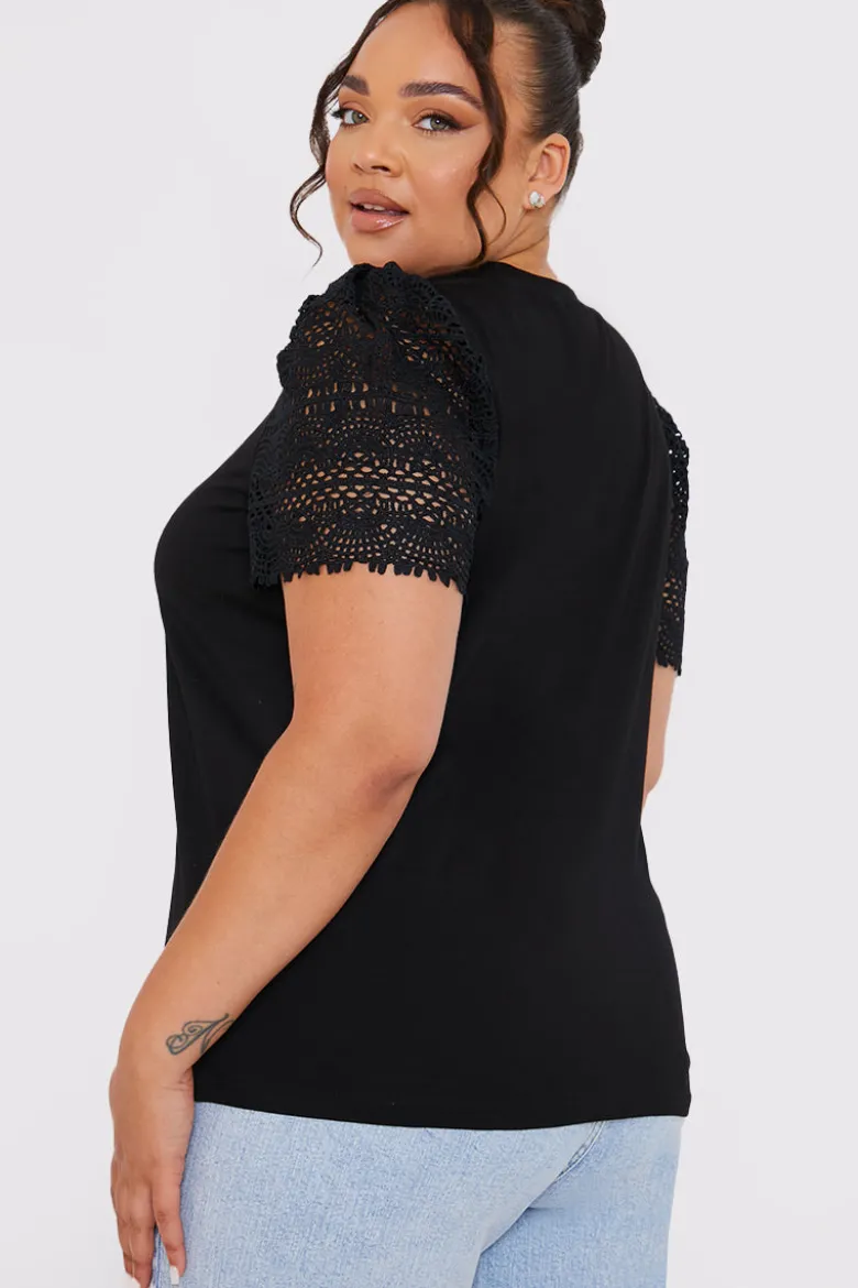 Crochet Sleeve T-Shirt