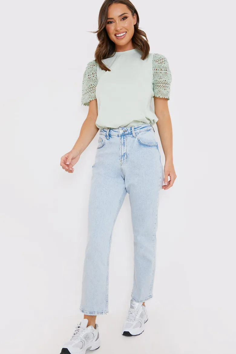 Crochet Sleeve T-Shirt