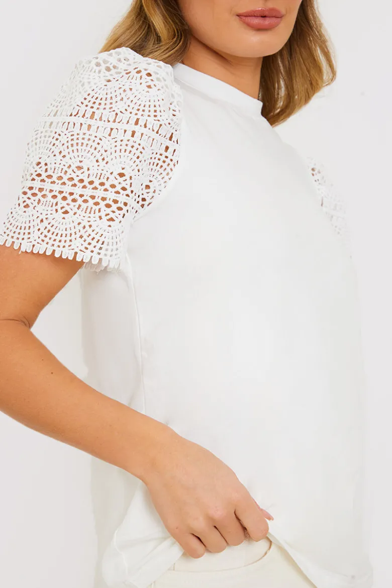 Crochet Sleeve T-Shirt