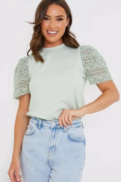 Crochet Sleeve T-Shirt