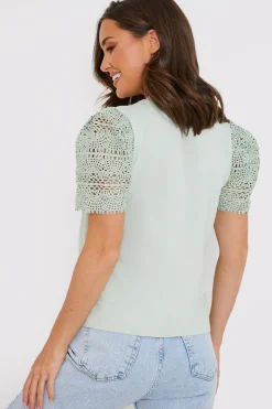 Crochet Sleeve T-Shirt