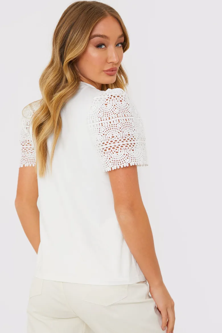 Crochet Sleeve T-Shirt