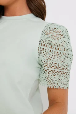 Crochet Sleeve T-Shirt