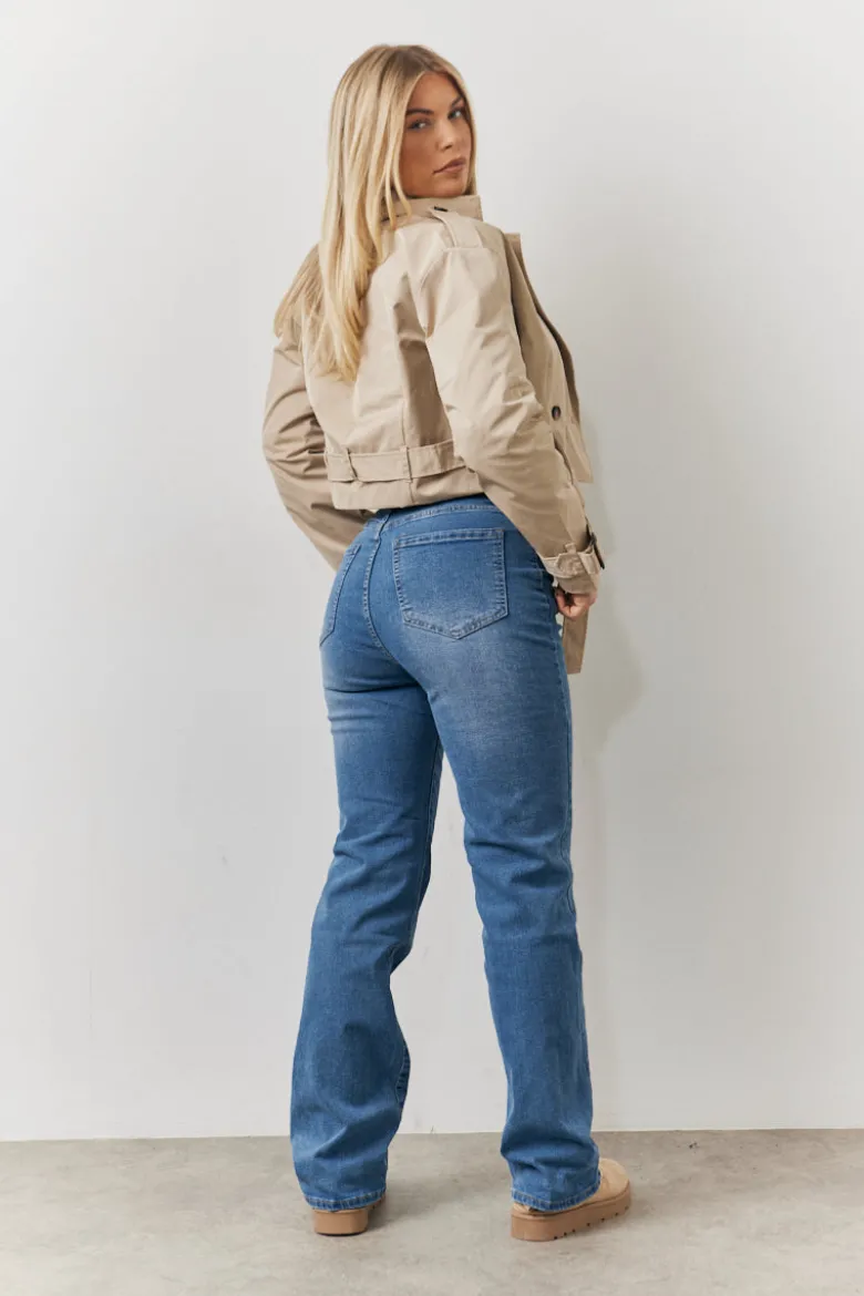 Cropped Belted Trench Coat