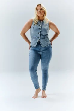 Denim Crew Neck Waistcoat