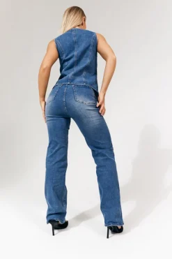 Denim Crew Neck Waistcoat