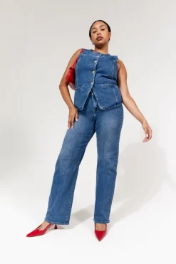 Denim Crew Neck Waistcoat