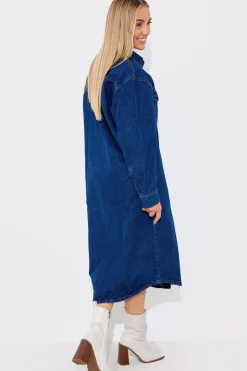 Denim Midi Shirt Dress