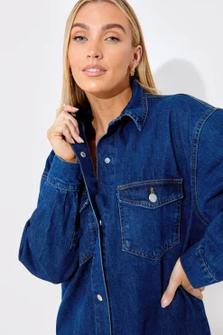 Denim Midi Shirt Dress