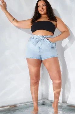 Denim Paper Bag Short