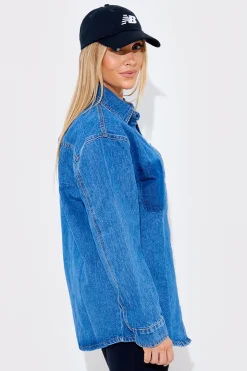 Denim Shirt With Contrast Pocket
