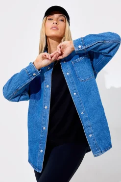 Denim Shirt With Contrast Pocket