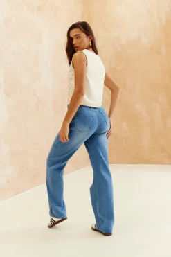 Denim Wide Leg Jeans
