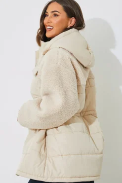 Detachable Hood Borg Puffer Coat