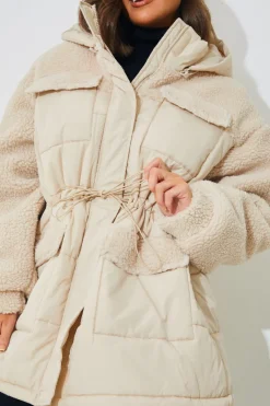 Detachable Hood Borg Puffer Coat