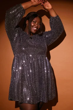 Disco Sequin Skater Mini Dress