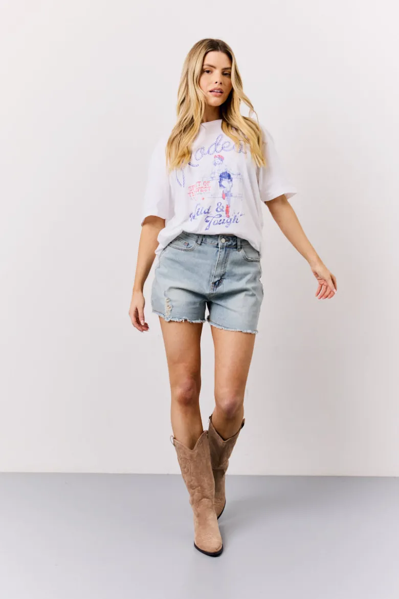 Distressed Denim Shorts