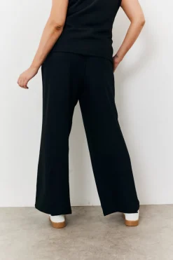 Elasticated Mid Rise Wide Leg Trouser