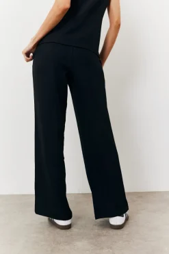 Elasticated Mid Rise Wide Leg Trouser