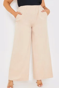 Elasticated Waist Wide Leg Trousers