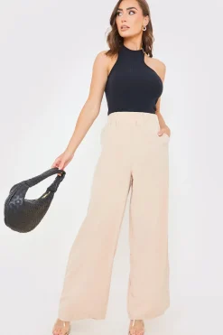 Elasticated Waist Wide Leg Trousers