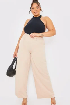 Elasticated Waist Wide Leg Trousers
