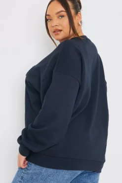 Embroidered Distressed Oversized Sweatshirt