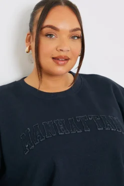Embroidered Distressed Oversized Sweatshirt
