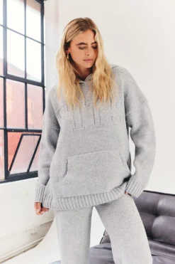 FITS Embossed Knitted Co-Ord Hoodie