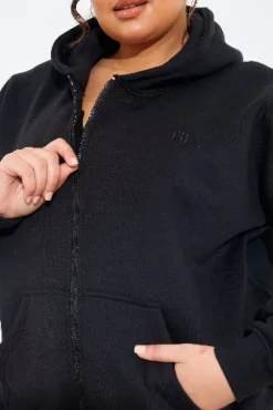 FITS EMBROIDED ZIP UP JERSEY JACKET