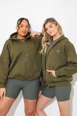 FITS EMBROIDED ZIP UP JERSEY JACKET