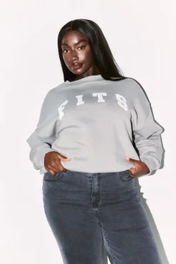 Fits Slogan Knitted Crew Neck Sweatshirt