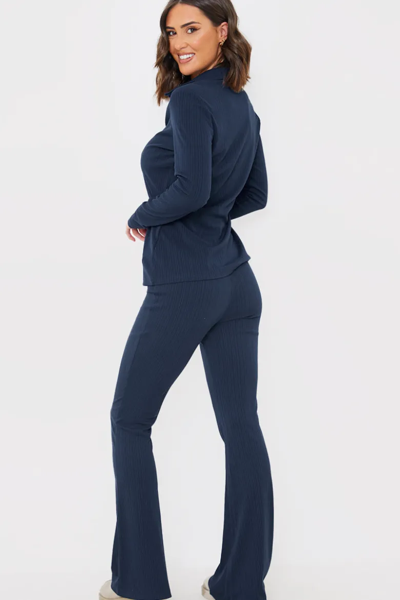 Flared Ribbed Co Ord Trouser