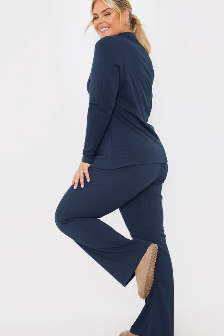 Flared Ribbed Co Ord Trouser