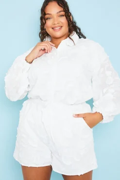 Floral Applique Drawstring Co-Ord Shorts