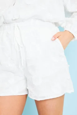 Floral Applique Drawstring Co-Ord Shorts