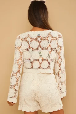 Floral Detail Knit Co-Ord Cardigan