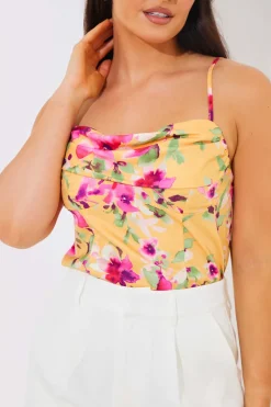 Floral Drape Bodysuit