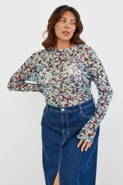 Floral Mesh T-Shirt