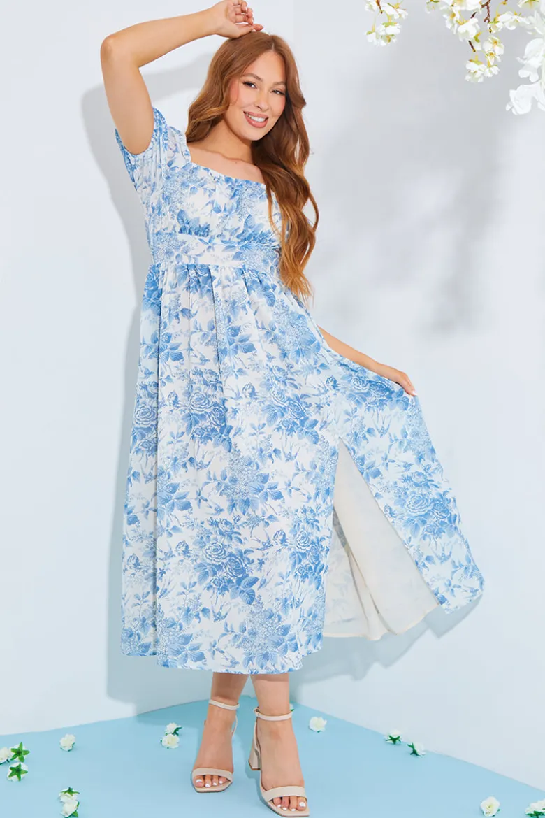 Floral Milkmaid Midi Dress
